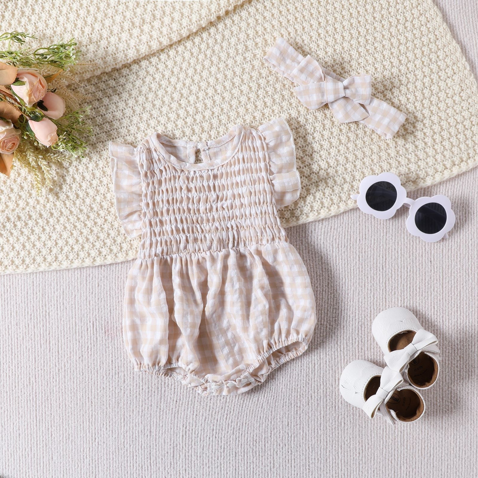 Discover the Adorable Solid Color Sleeveless Baby Triangle Romper